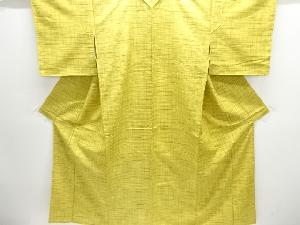 乱れ格子模様織出し手織り紬着物